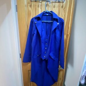 Blue coat tailed jacket